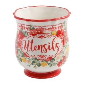 The Pioneer Woman Vintage Stoneware Utensil Holder Farmhouse Red